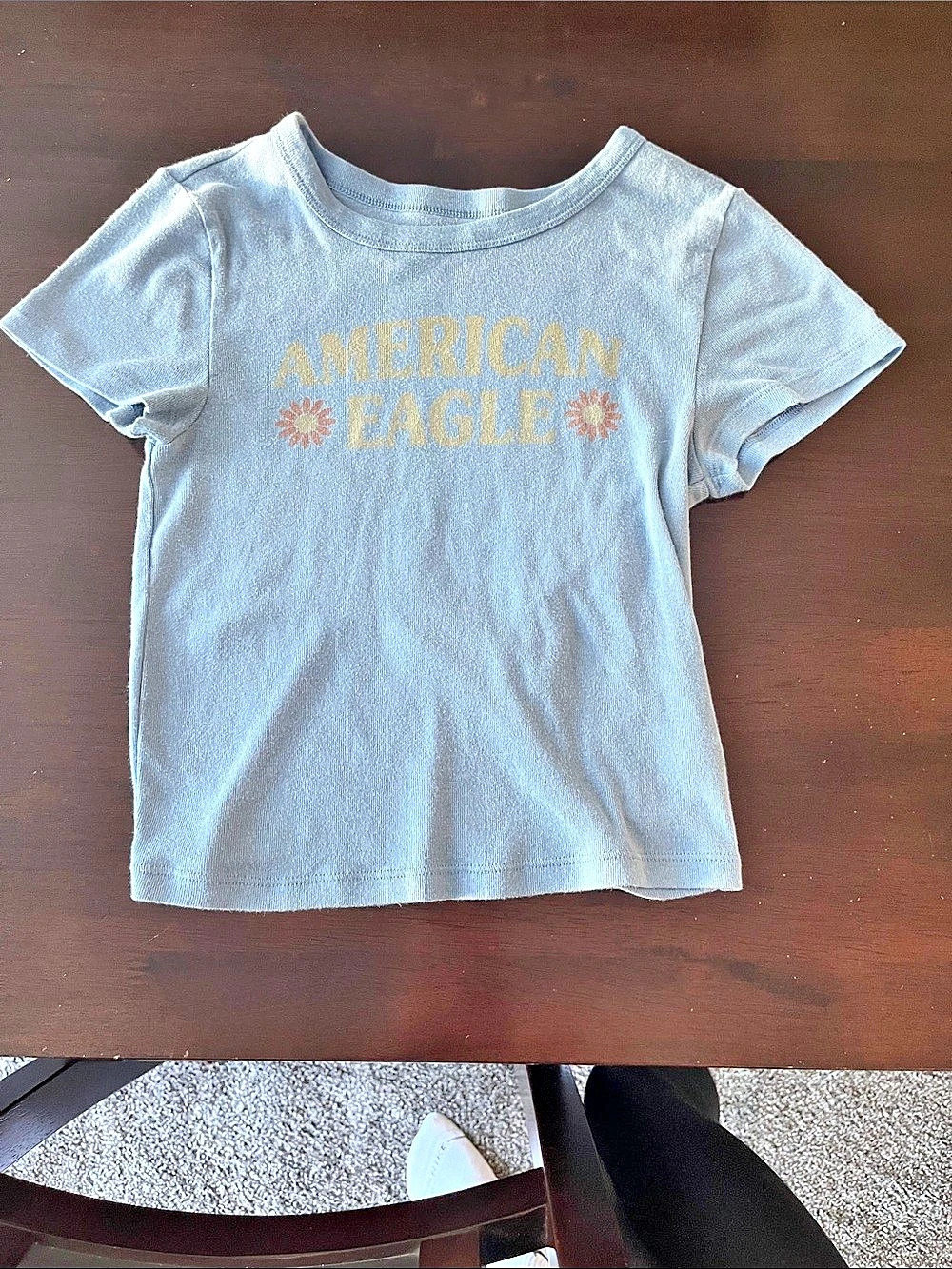 American Eagle Short Sleeve Graphic Tee in Blue size S